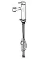 Einhebelmischer Küchenarmatur von HANSA mit kurzem Auslauf. Das Design zeigt eine hochrechteckige Form und integrierte Wasseranschlüsse.